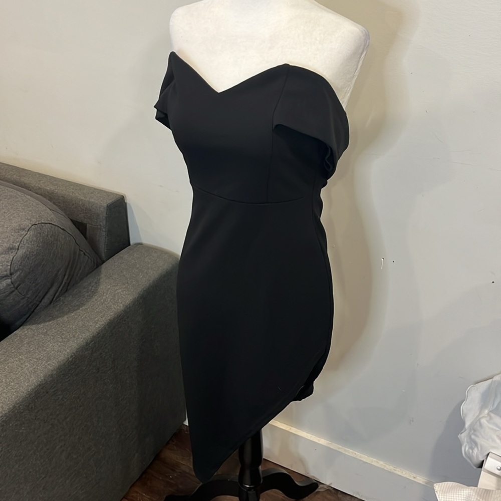 Black Off Shoulder Dress - Picture 2 of 4